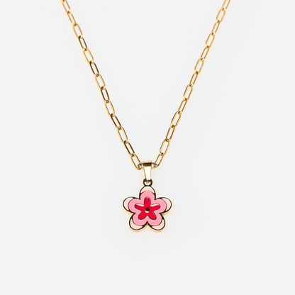 Collar Flor Rosa