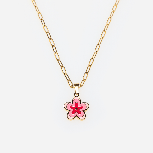 Collar Flor Rosa